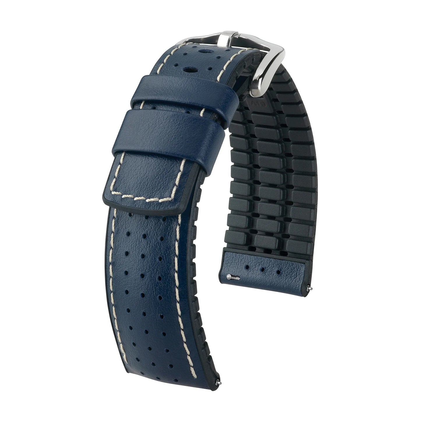 HIRSCH Tiger Performance Strap Blue 24mm Silver Buckle | 0915075080-24-SB