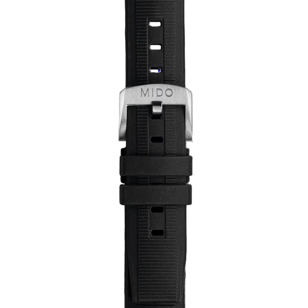 MIDO Multifort 8 Two Crowns or One Crown Black Rubber Strap 12mm | M852.019.654