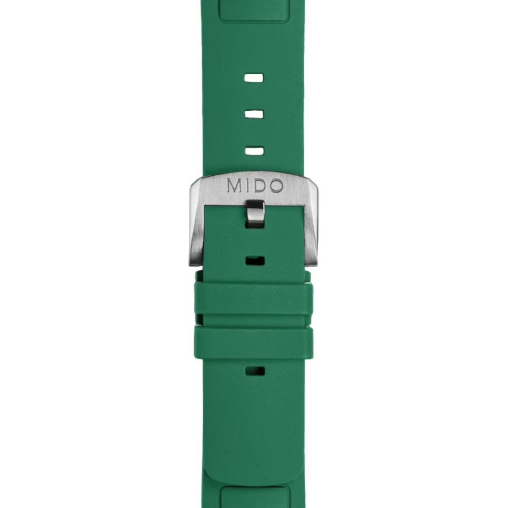 MIDO Multifort TV Big Date Green Rubber Strap 22mm | M852.019.156