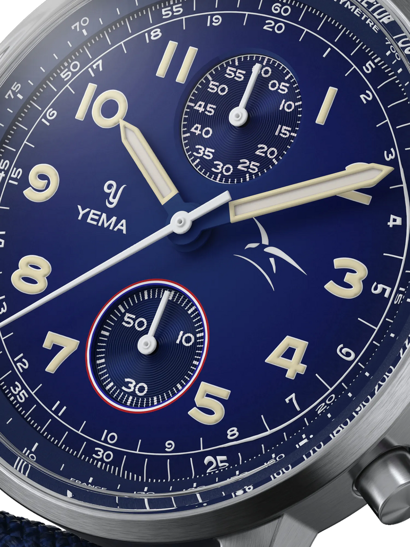 YEMA Flyrgaf Bi-Compax French Air Blue 40mm | YMHF1582AA-GG