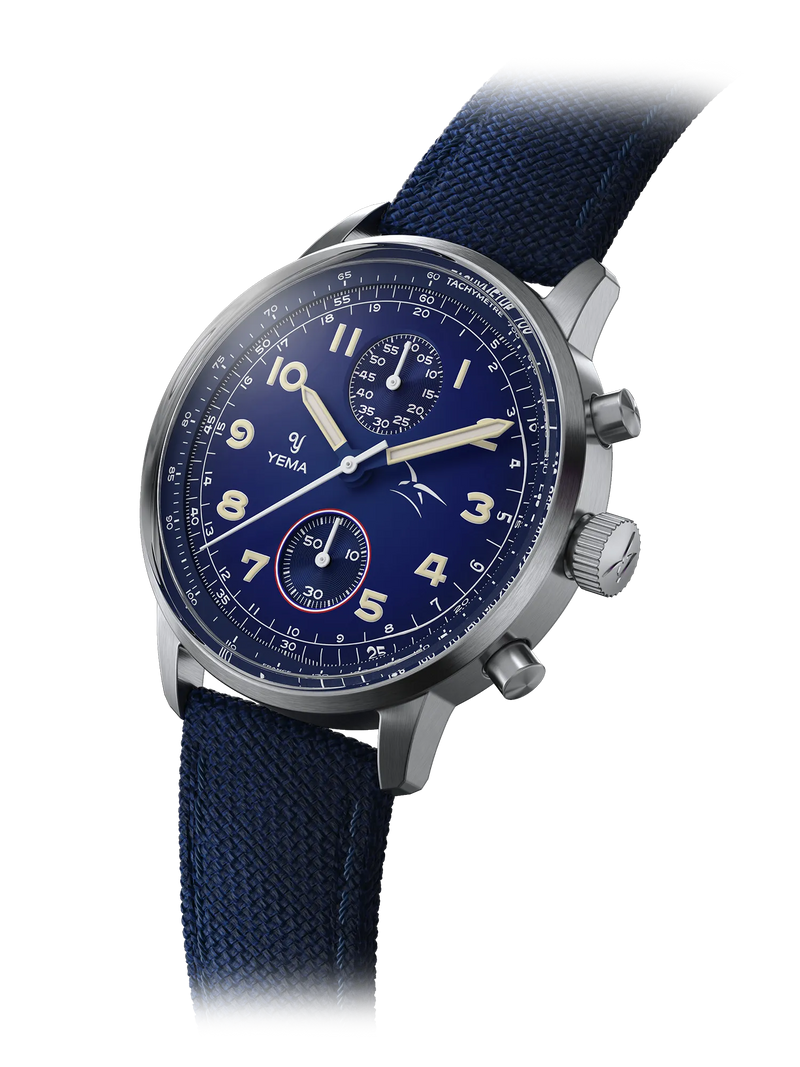 YEMA Flyrgaf Bi-Compax French Air Blue 40mm | YMHF1582AA-GG
