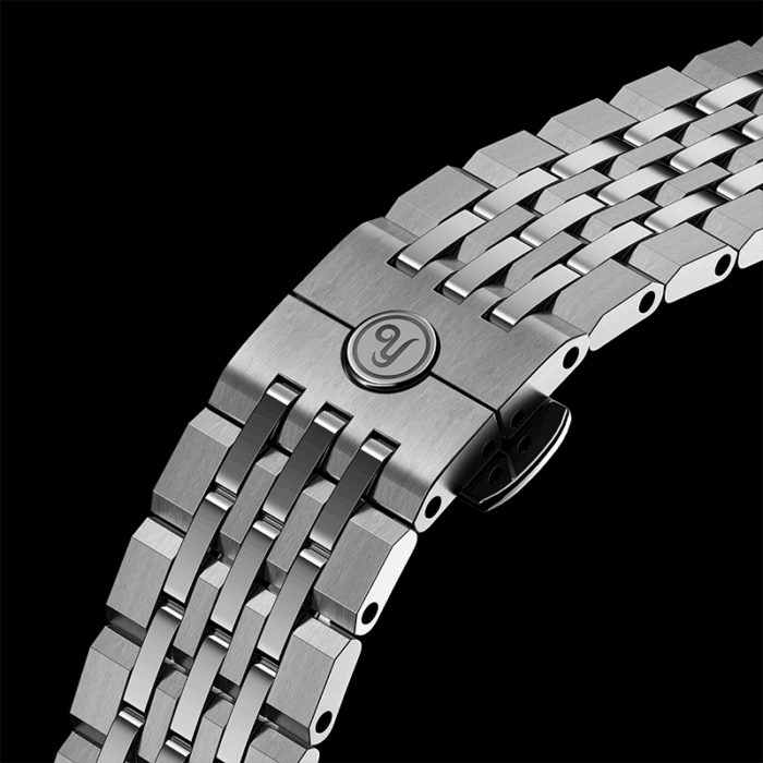 YEMA Flygraf Pilot Sector Dial Steel Bracelet Black 38.5mm | YFLY25-AMS