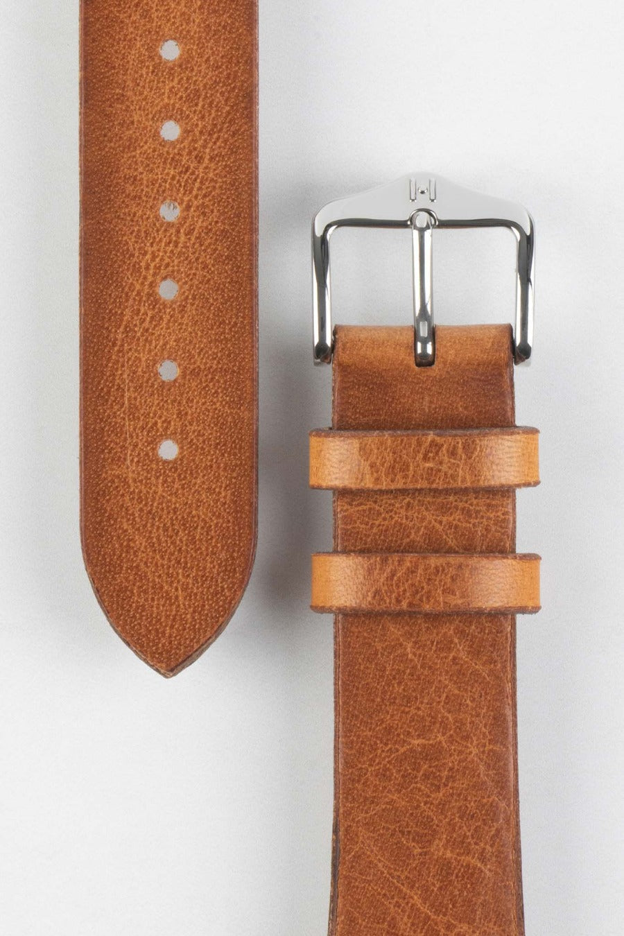 HIRSCH Bagnore Vintage Calf Leather Strap Gold Brown 20mm Silver Buckle | 05502070-20-SB