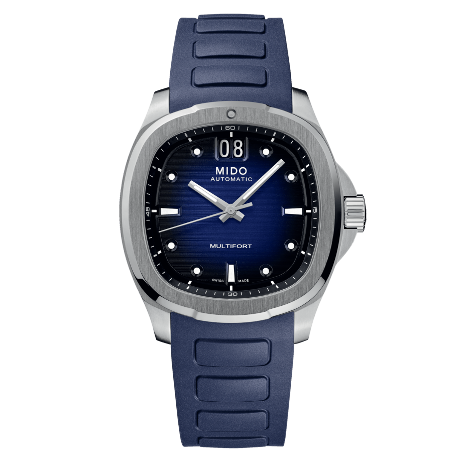 MIDO Multifort TV Big Date Blue Rubber | M049.526.17.041.00
