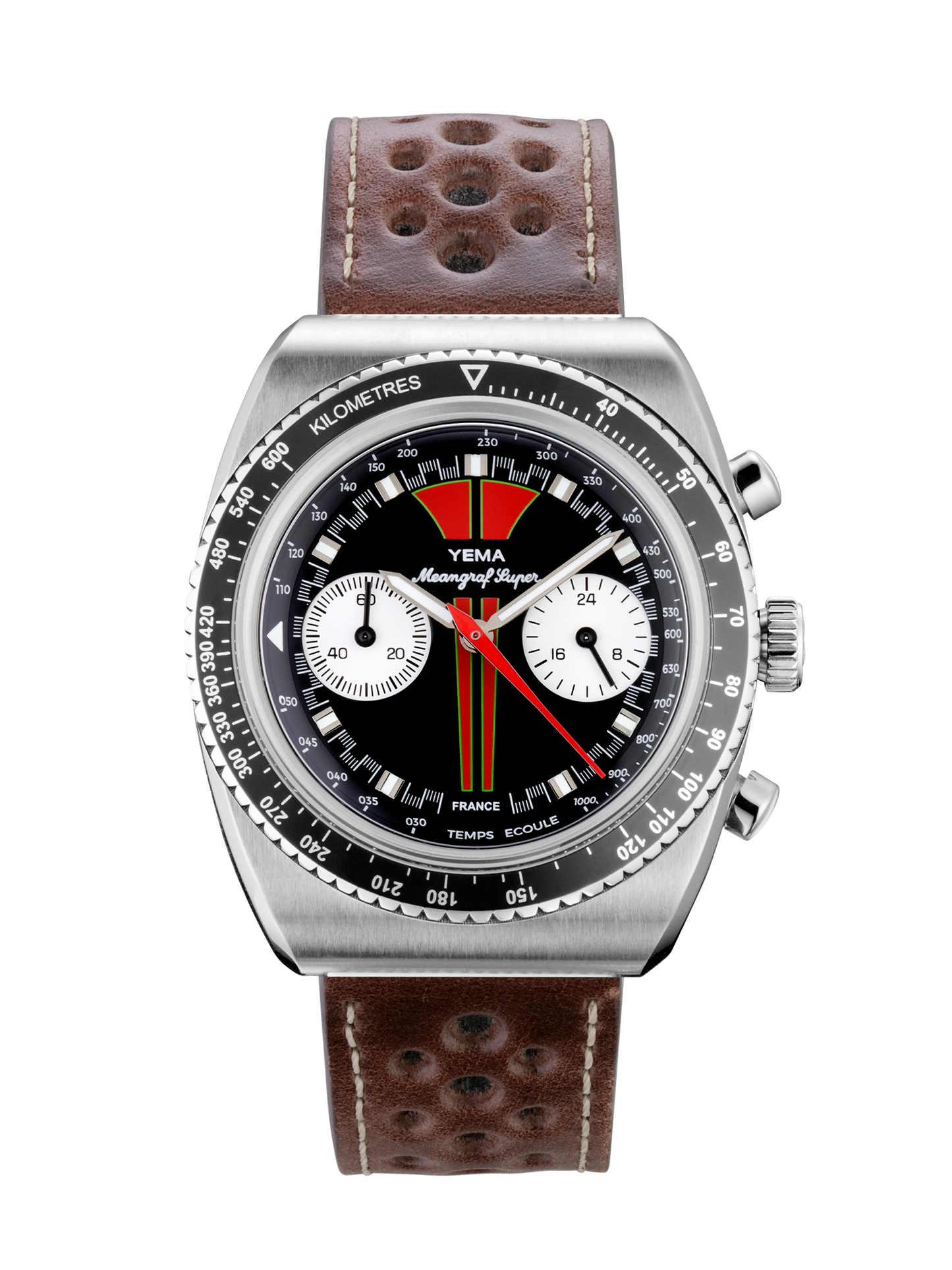 YEMA Meangraf Super R70 Red Brown Leather Strap | YMHF1576-LU31