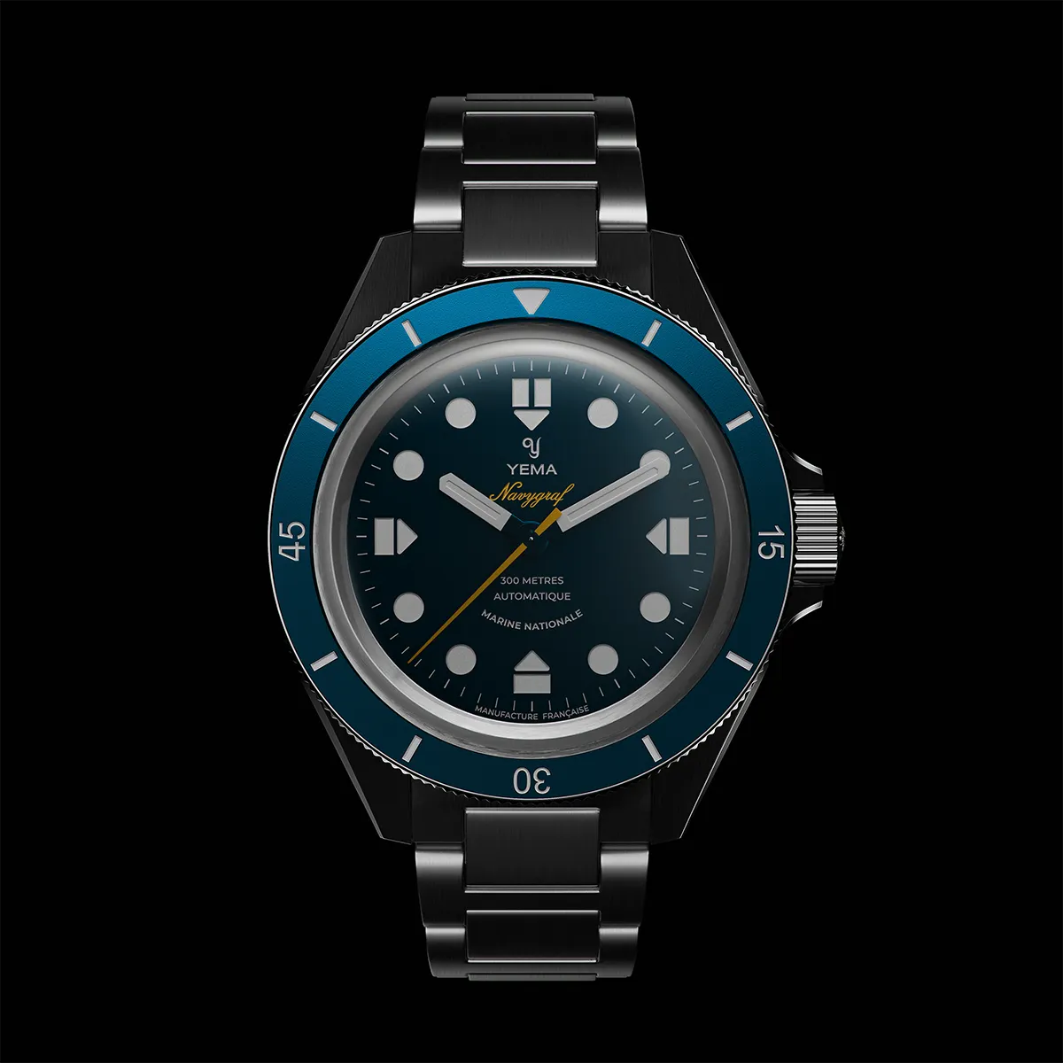 YEMA Navygraf Marine Nationale CMM.10 Stainless Steel Strap | 21.14.55.SN.M