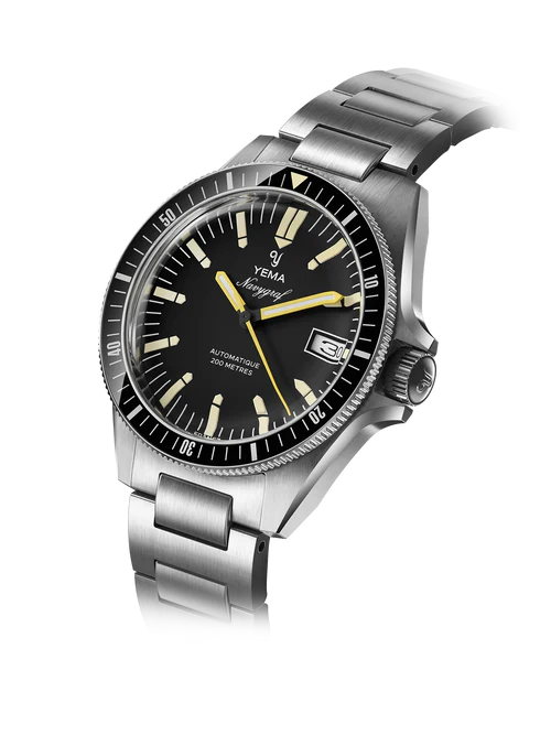 YEMA Navygraf Heritage Iconic Dial Steel Bracelet Black 39mm | YNAV25-AM