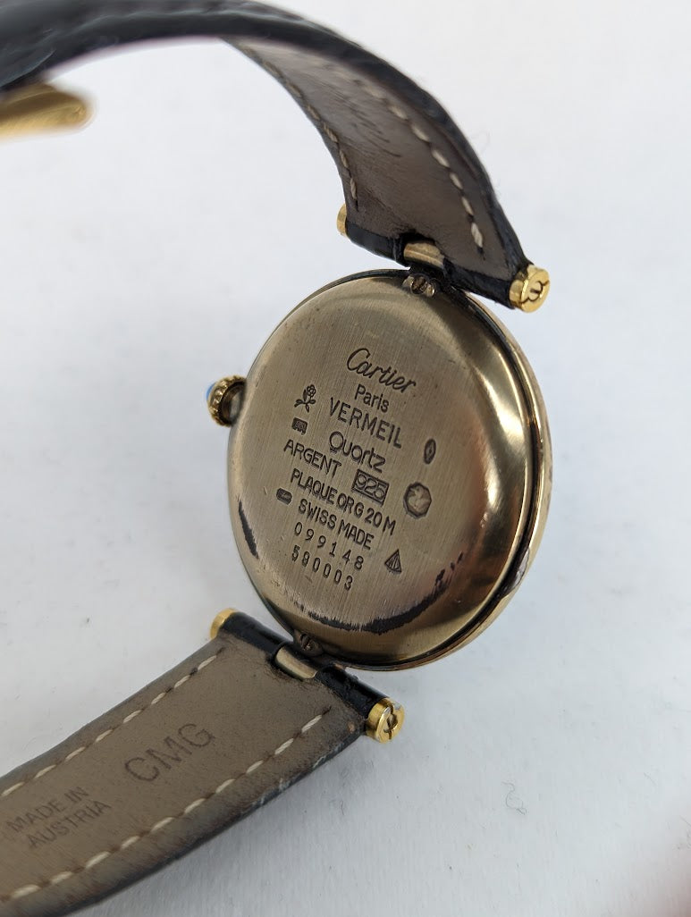 Vintage Cartier Paris Vermeil Quartz Argent 925