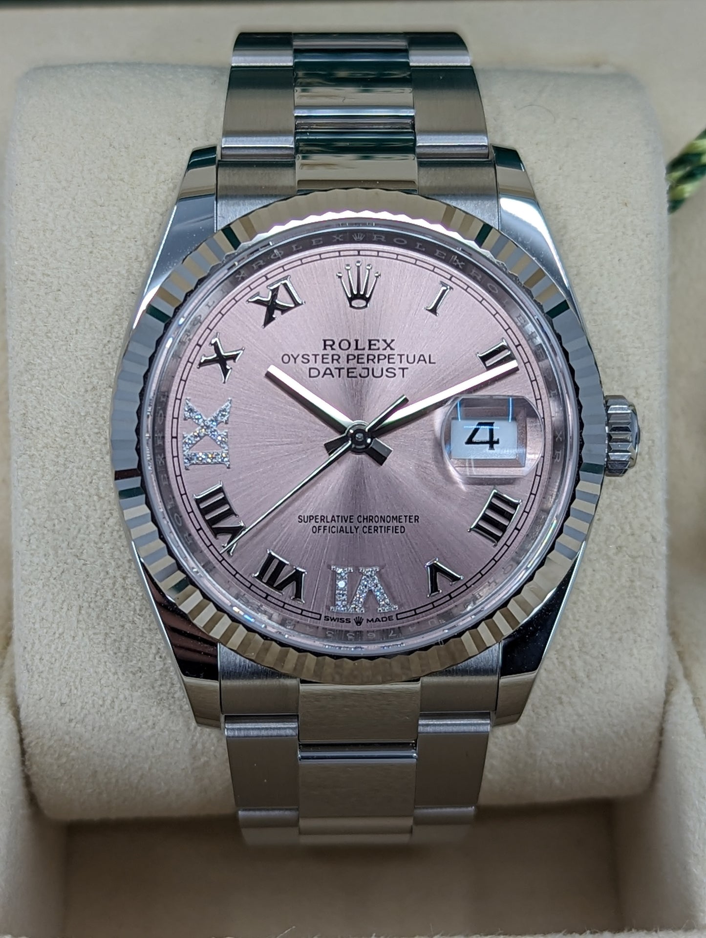 Rolex Datejust 36mm Oysersteel Diamonds and White Gold (M126234-0032)