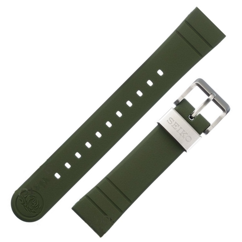 SEIKO Rubber Strap Army Green OEM 20 mm R03L011J0 Bezel House