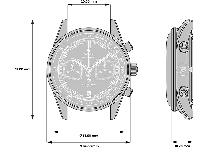 YEMA Rallygraf Alpine Cup Series Rally Stainless Steel Bracelet 39mm | YMHF1589ALP-GM