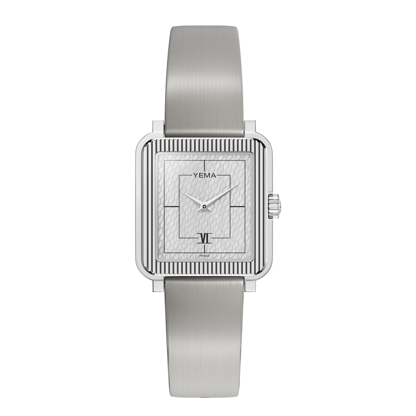 YEMA Radiance Silver Dial Grey Leather | YMHF1586-FF