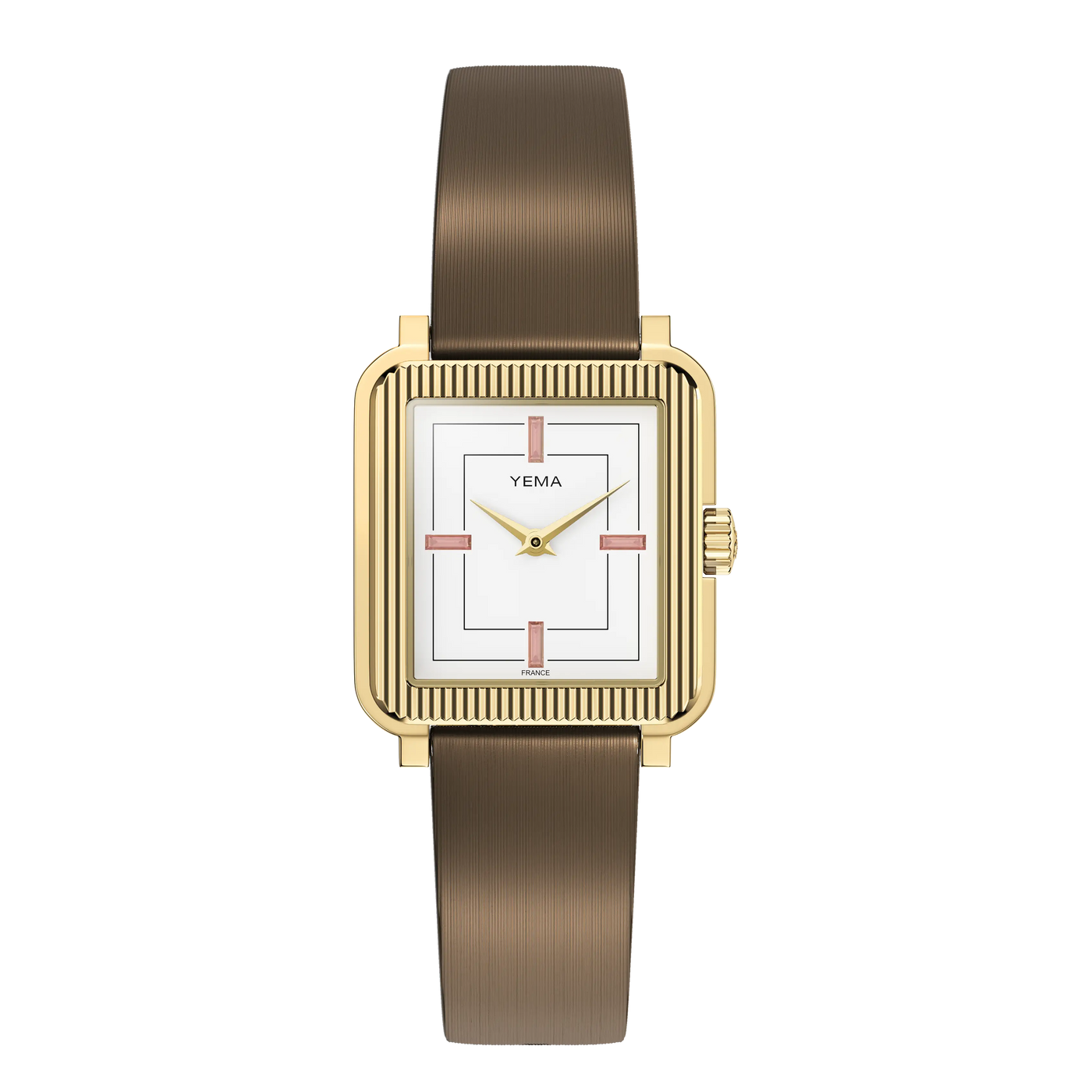 YEMA Radiance White Dial Brown Leather | YMHF1587-1BU