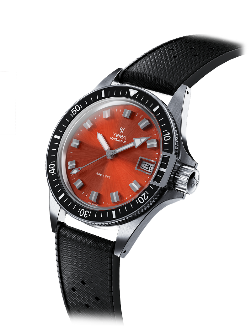 YEMA Superman Heritage Quartz Coral Tropical Dive Strap | YMHF1574-LTP