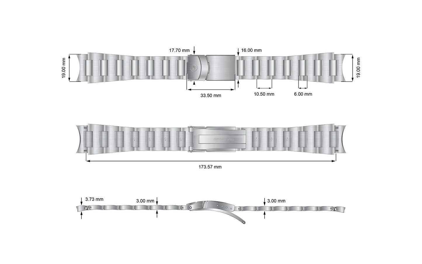 YEMA Steel Bracelet 19mm | SYSUP2018B