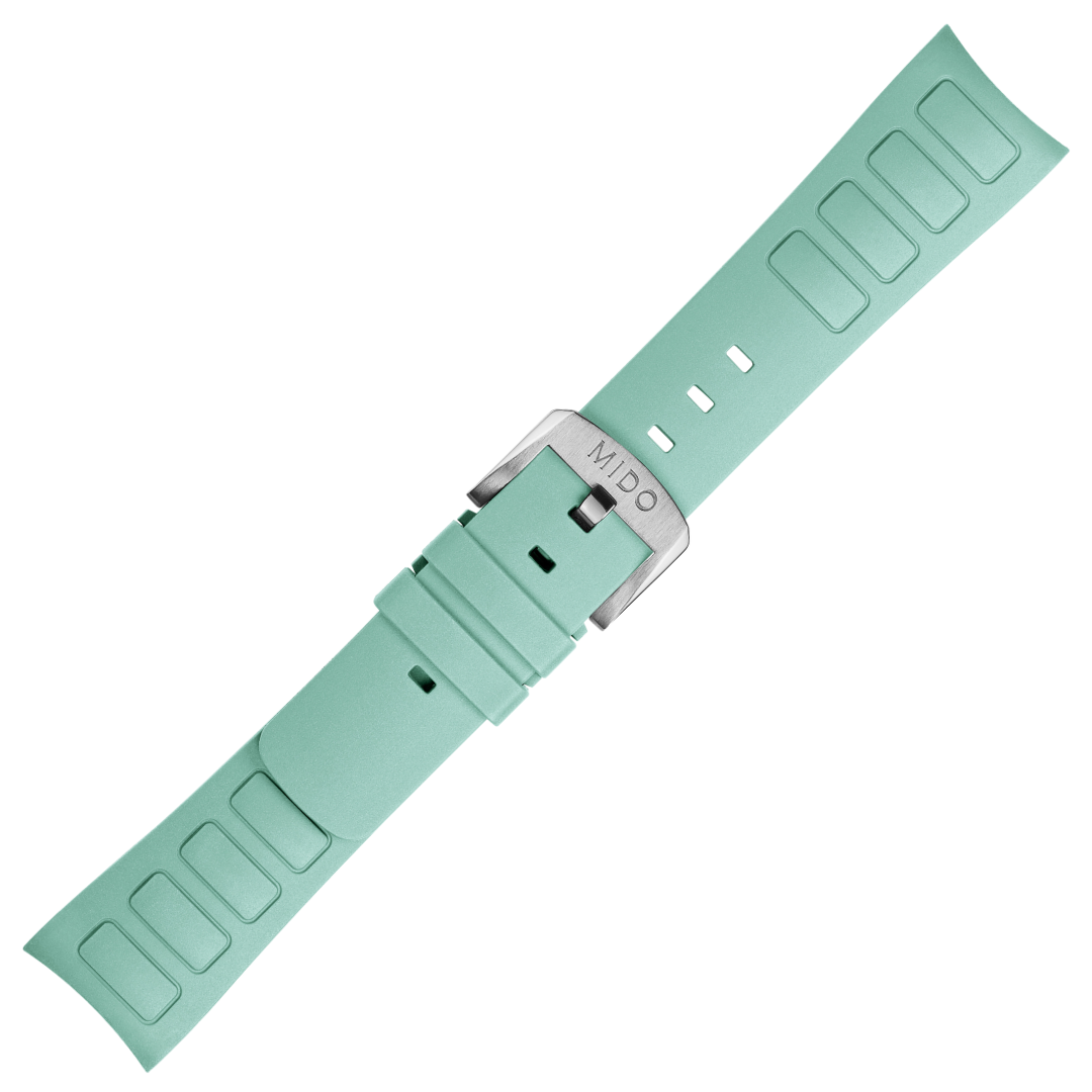 MIDO Multifort TV Big Date Turquoise Rubber Strap OEM 22mm