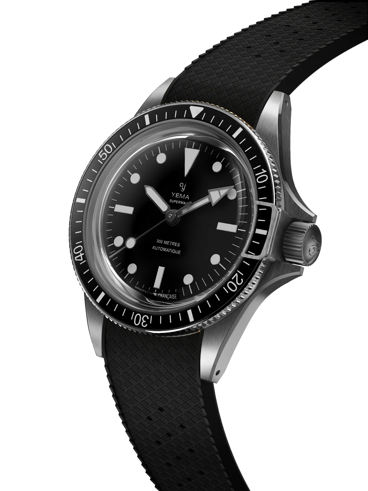 YEMA Superman Steel CMM.10 Black Large Rubber Strap 39mm | 11.13.66.SN.U6XL
