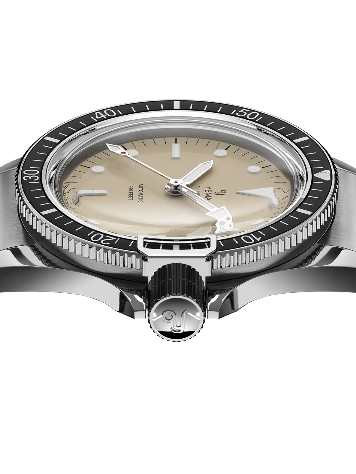 YEMA Superman Heritage Beige Dial Steel Bracelet 39mm