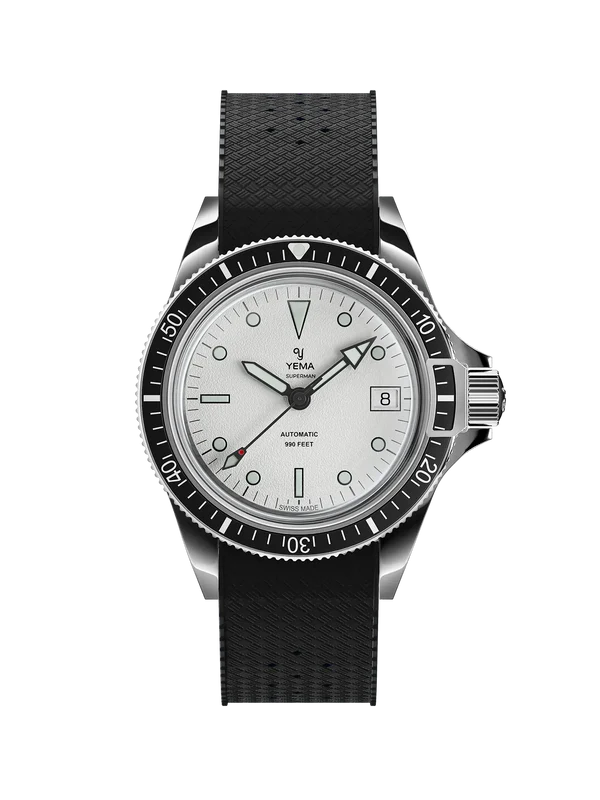 YEMA Superman Heritage FKM Rubber Integrated Strap 39mm | YSUP25A39-BRBIS