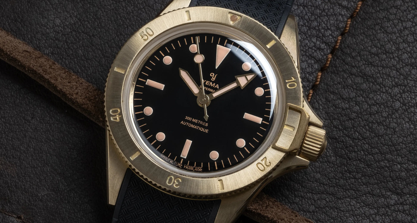 YEMA Superman Bronze CMM.10 Black Large Rubber Strap 41mm | 11.13.36.ZE.U6XL