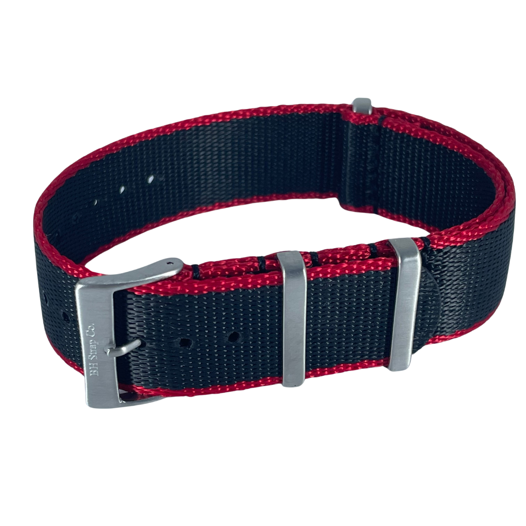 Nylon Nato Strap 20mm Navy Blue Red