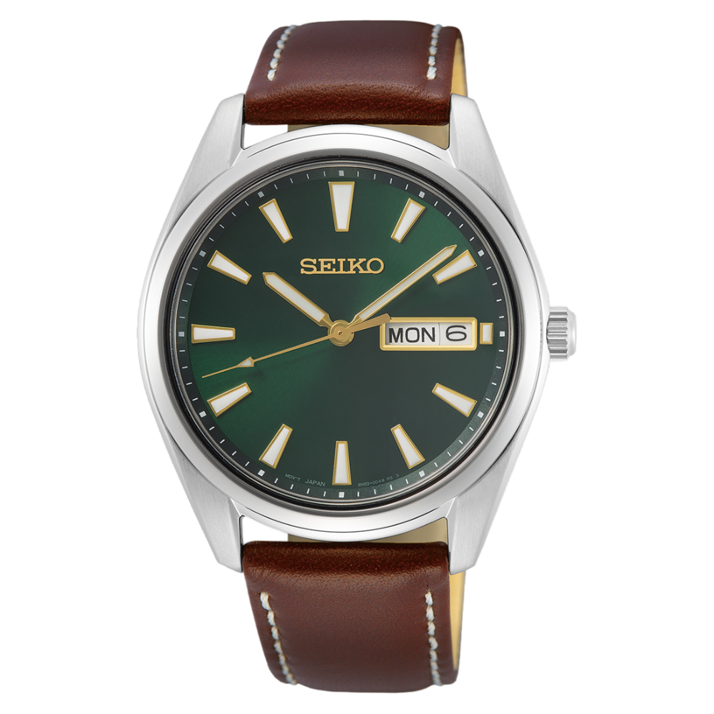 SEIKO Essentials Quartz Green Sunray Dial Gold Accents | SUR449