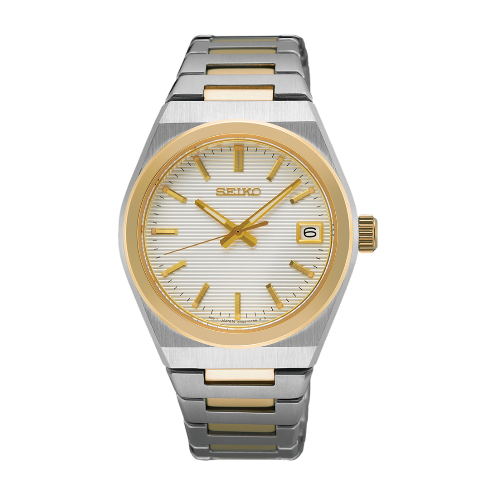 SEIKO Discover More Quartz Watch Two-Tone White Dial Ladies | SUR578