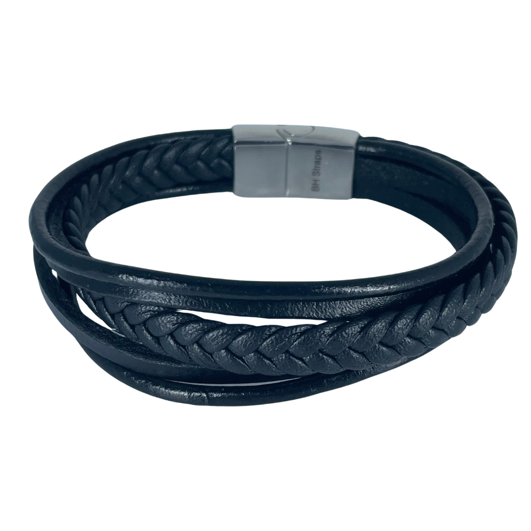 Leather Bracelet / Wristband - Black