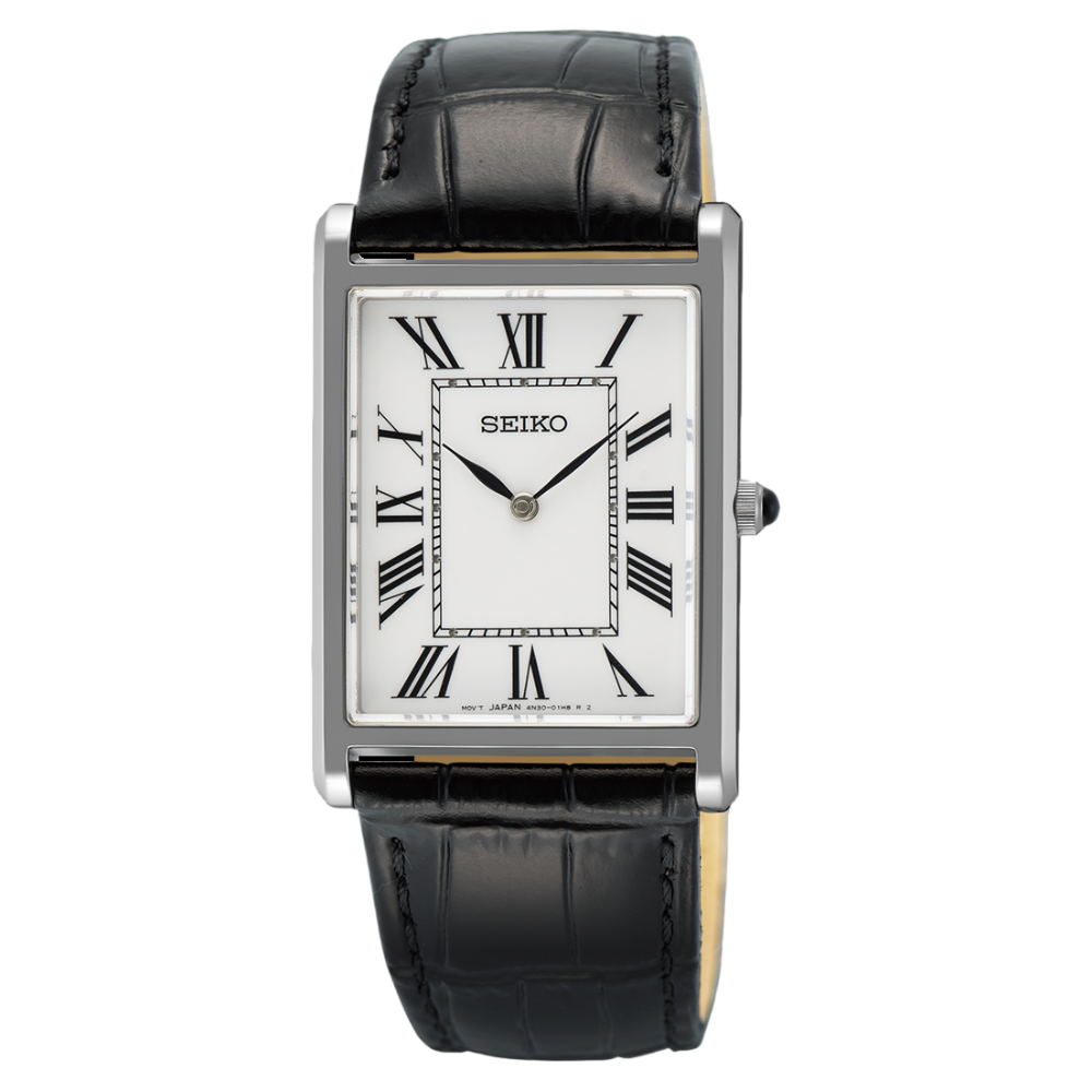 SEIKO Classic Quartz Silver Case White Roman Dial Sapphire Crystal | SWR103