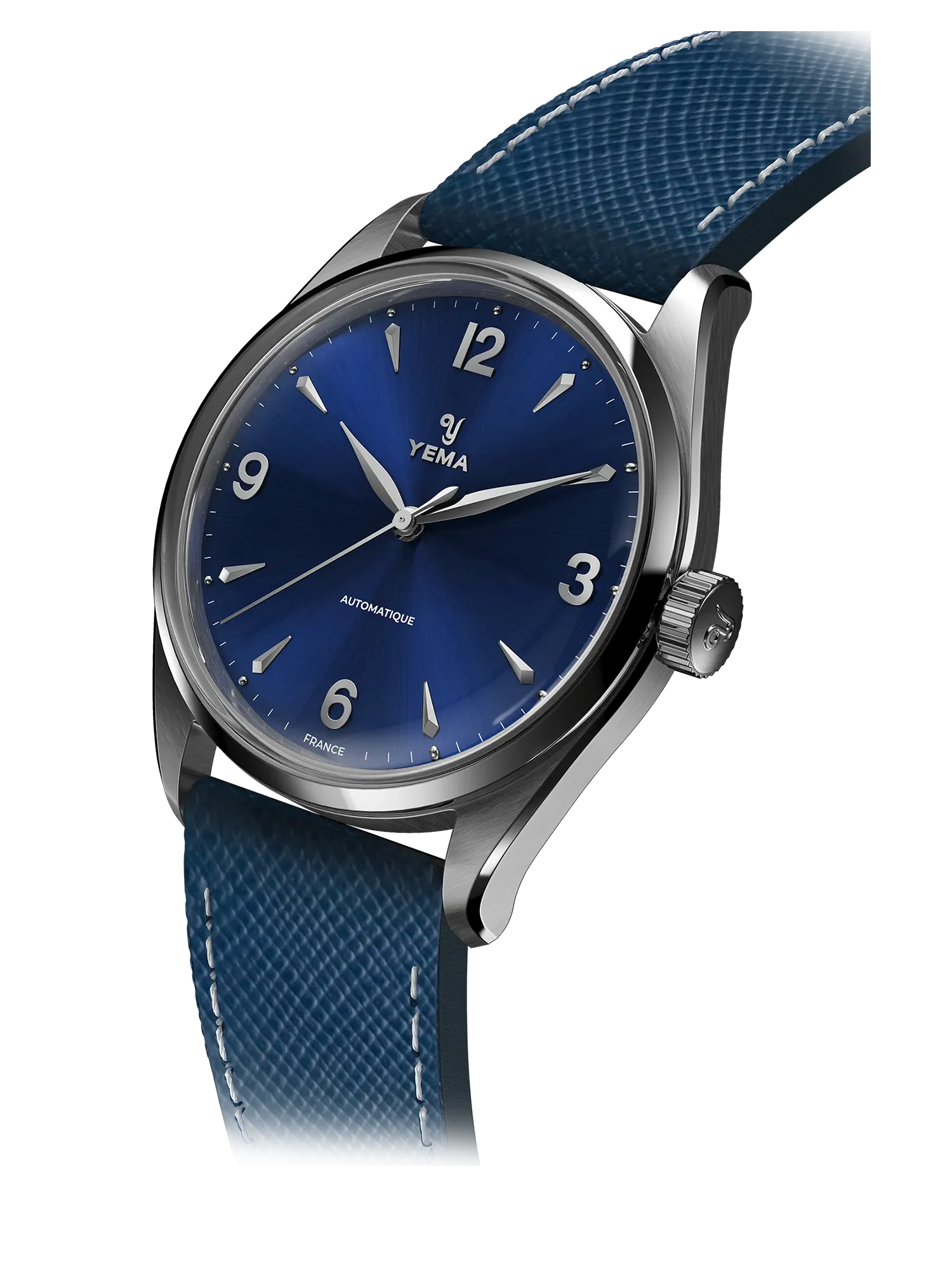 YEMA Urban Classic Blue Dial Leather Strap YUBC24-37-GG64