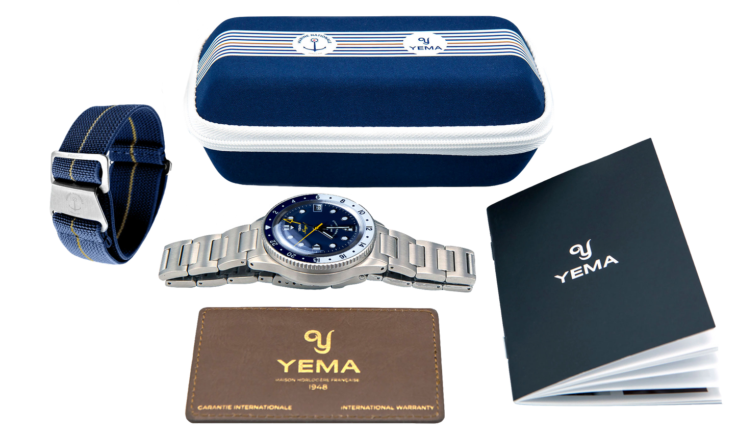 YEMA Navygraf Marine Nationale GMT Blue White FKM Viton | YNAV23MN-GRBS