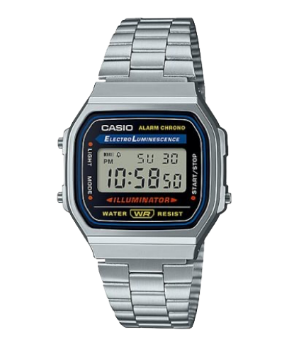 CASIO Classic Metal Vintage Silver Black A168W 1