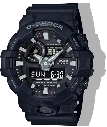 CASIO G-Shock Analog-Digital Day Date All Black | GA700-1B
