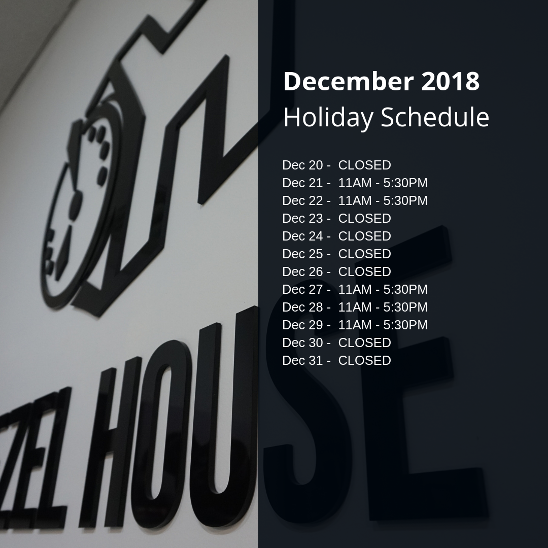 December Holiday Hours