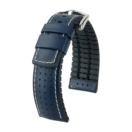 HIRSCH Tiger Performance Strap Blue 24mm Silver Buckle |  0915075080-24-SB
