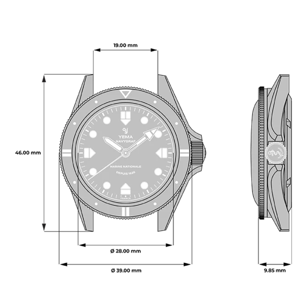YEMA Navygraf Marine Nationale 400th Anniversary Edition 39mm | YMHF1591MN-GG