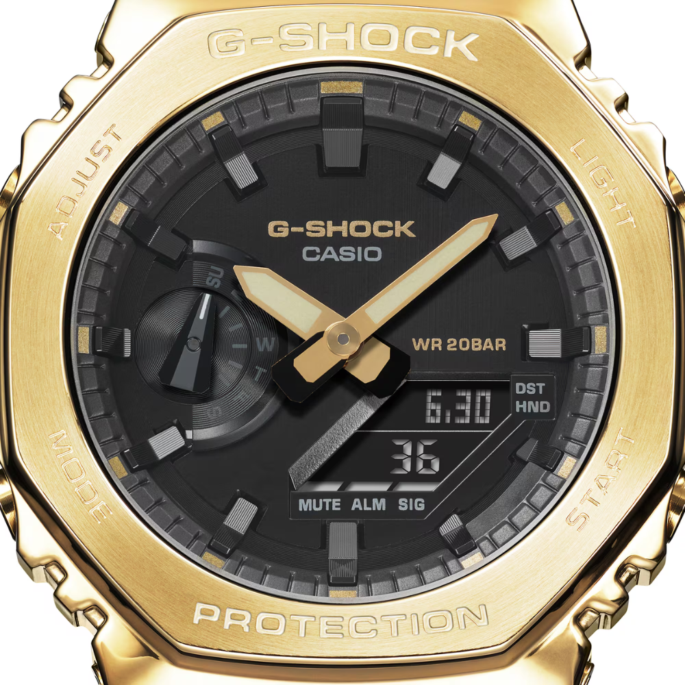 CASIO G-SHOCK ANALOG-DIGITAL 2100 Series Gold Case Black Dial | GM2100G-1A9