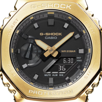 CASIO G-SHOCK ANALOG-DIGITAL 2100 Series Gold Case Black Dial | GM2100G-1A9