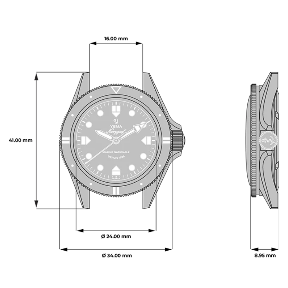 YEMA Navygraf Marine Nationale 400th Anniversary Edition Femme 34mm | YMHF1592MN-BM