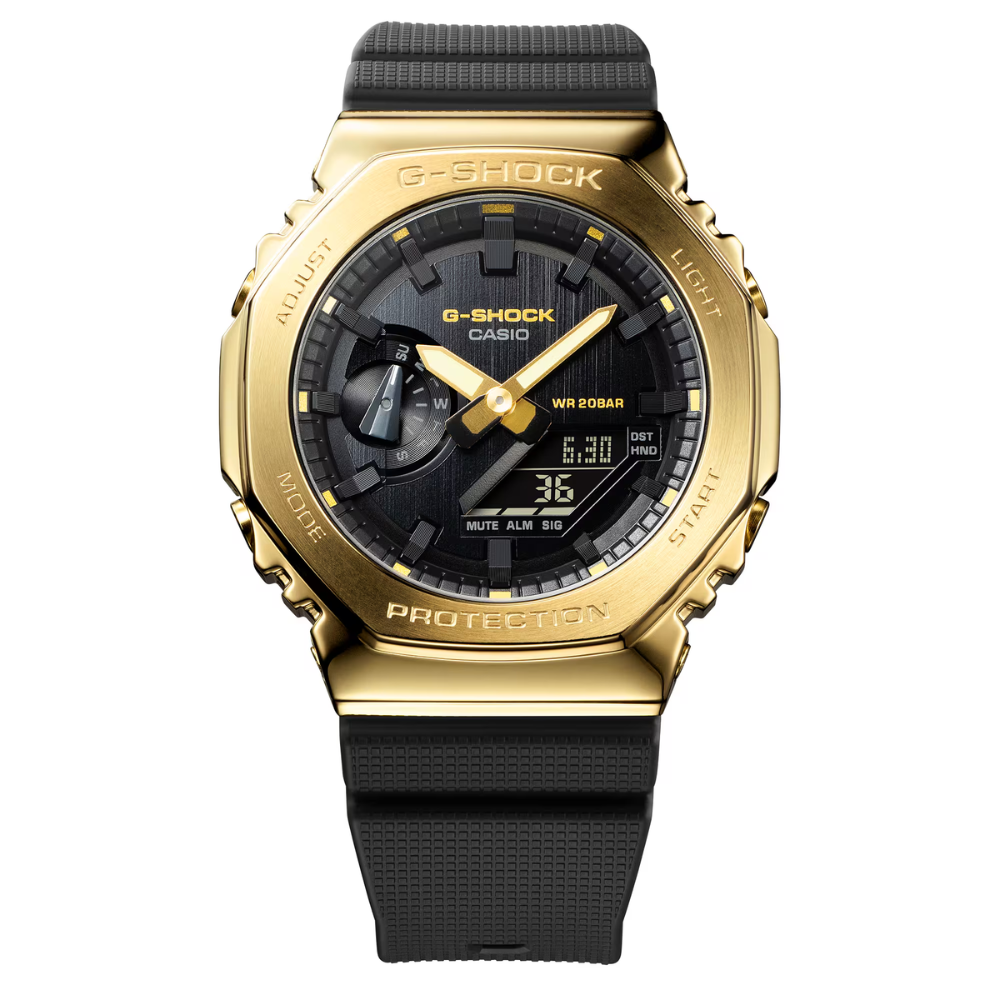 CASIO G-SHOCK ANALOG-DIGITAL 2100 Series Gold Case Black Dial | GM2100G-1A9