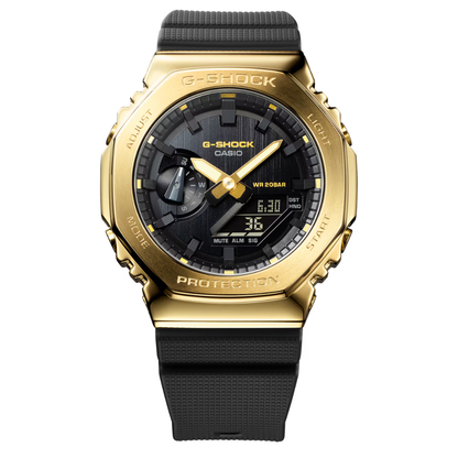 CASIO G-SHOCK ANALOG-DIGITAL 2100 Series Gold Case Black Dial | GM2100G-1A9