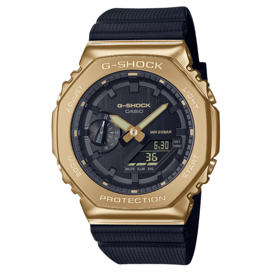 CASIO G-SHOCK ANALOG-DIGITAL 2100 Series Gold Case Black Dial | GM2100G-1A9
