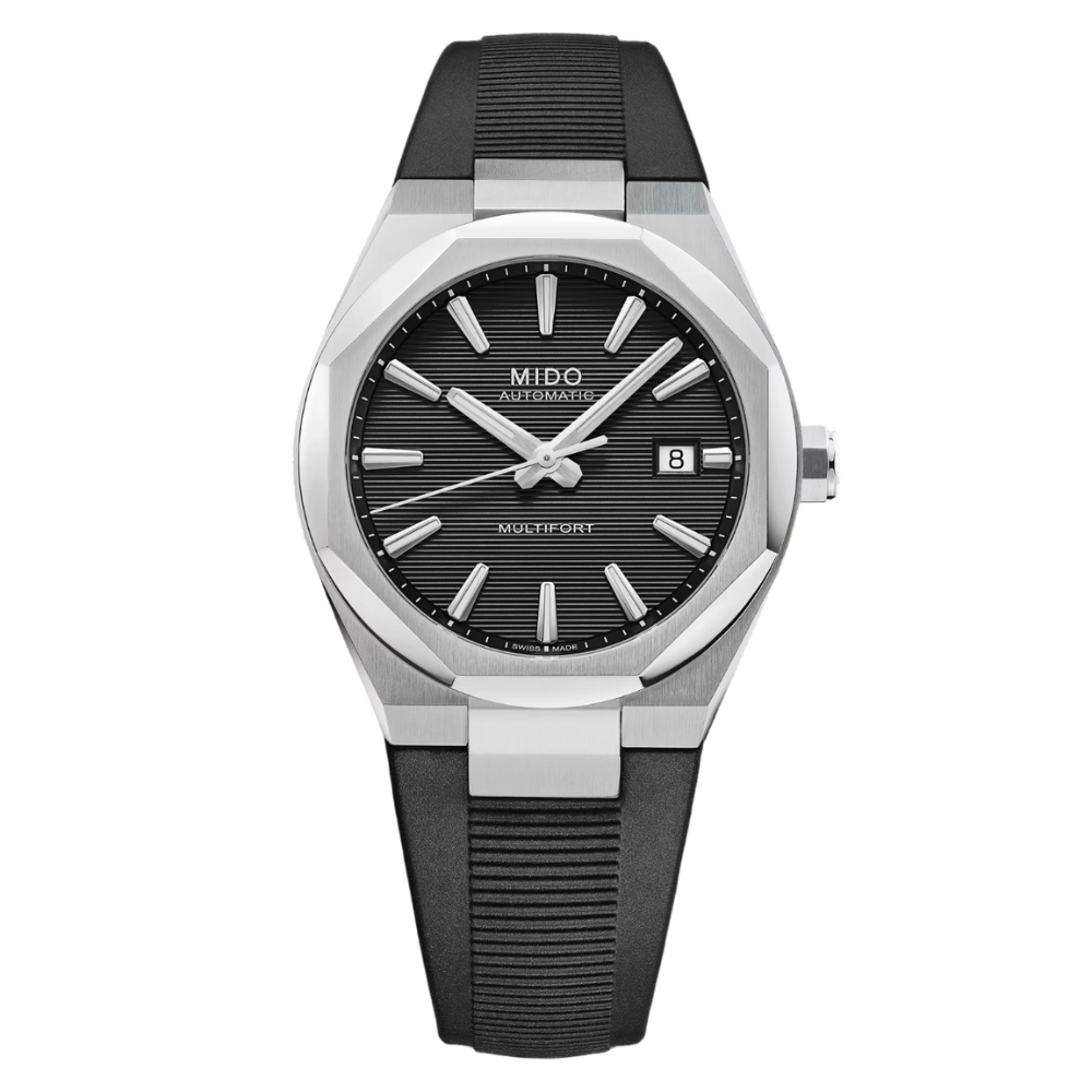 MIDO Automatic Multifort 8 One Crown Black Rubber Strap | M055.507.17.051.00