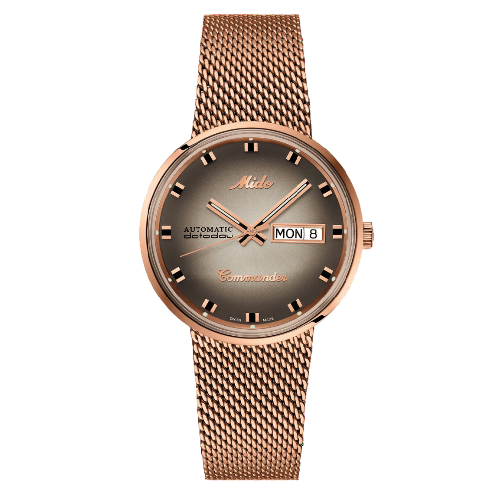 MIDO Commander Shade Silver Dial Rose Gold Stainless Steel | M842932311