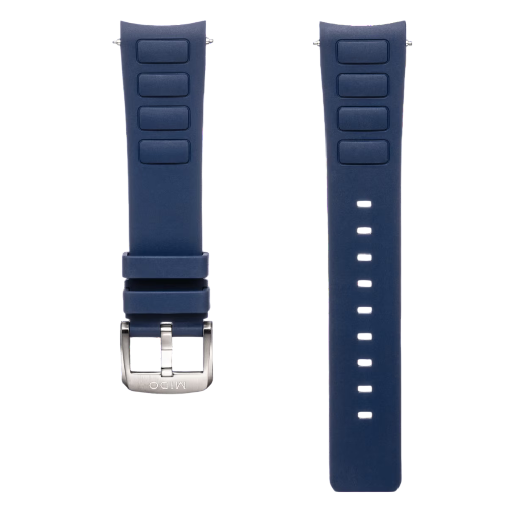 MIDO Multifort TV Big Date Blue Rubber Strap 22mm | M852.018.728