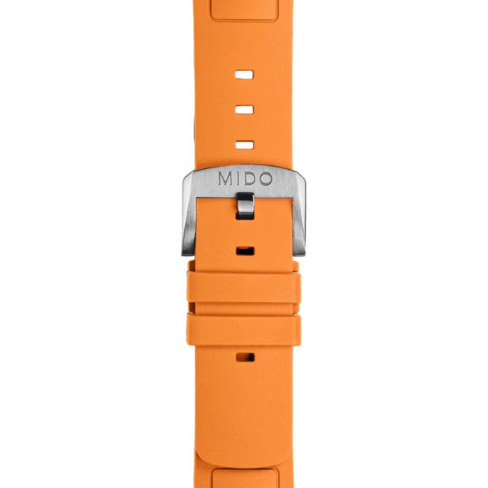 MIDO Multifort TV Big Date Orange Rubber Strap 22mm | M852.018.730