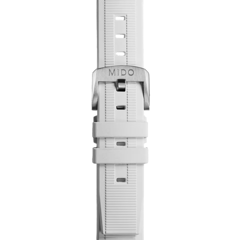 MIDO Multifort 8 Two Crowns or One Crown White Rubber Strap 12mm | M852.019.674