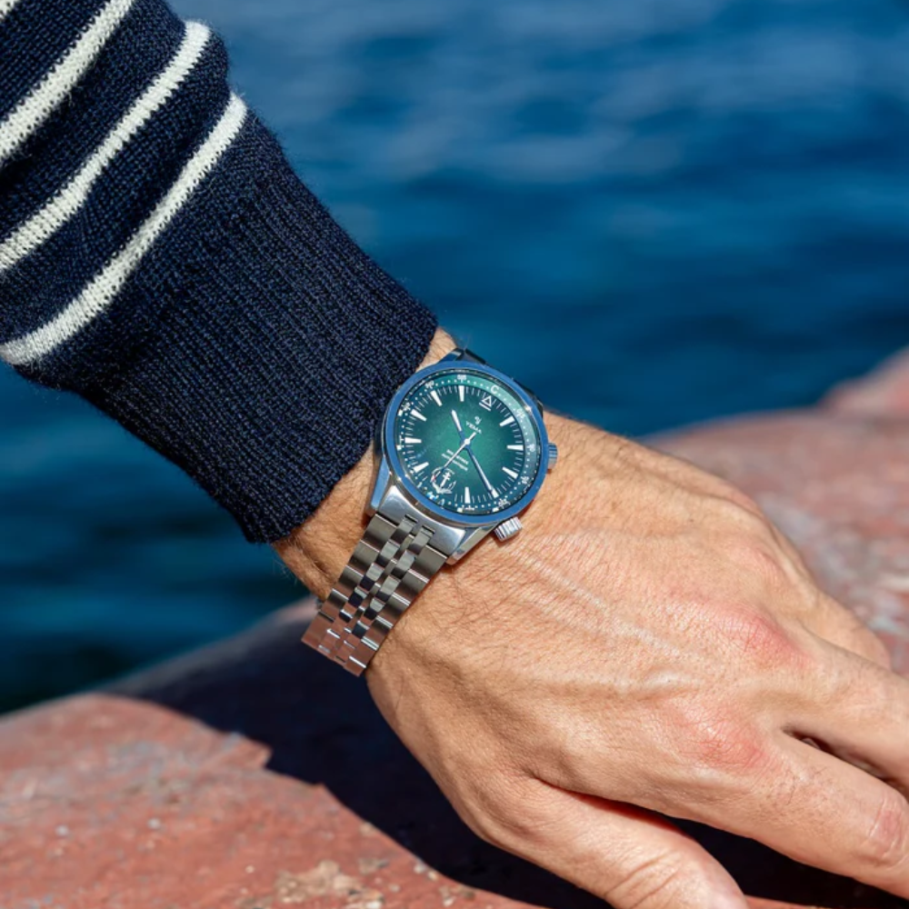 YEMA Navygraf PAN Charles de Gaulle Green Dial 38.5mm | YNAV25CDG-ZMS