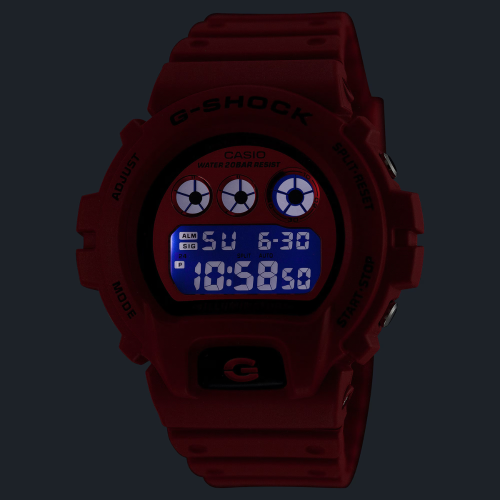 CASIO G-SHOCK DIGITAL 6900 Series Red Resin Strap | DW6900RRB-4