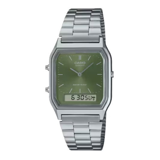 CASIO Quartz Vintage Green Sunray Dial | AQ230A-3A